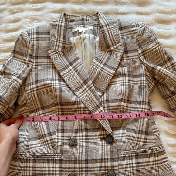 Veronica Beard Viva Dickey Jacket Brown Plaid Blazer - Picture 14 of 15